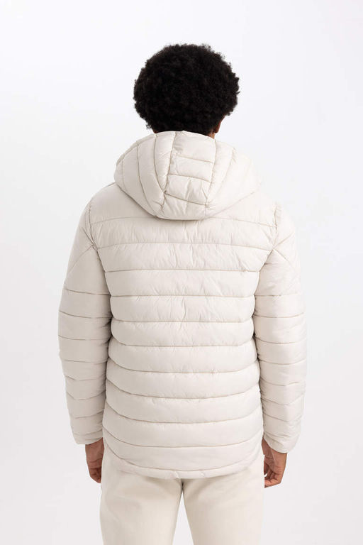 Водоотталкивающая приталенная куртка-пуховик DeFactoFit с капюшоном  фото 10