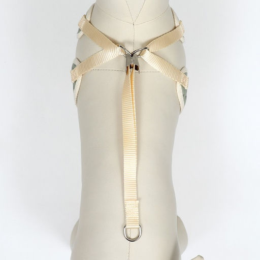 Комплект с мягкой шлейкой Веточки, размер L, поводок 120 х 1,5 см, ОГ 42-76 см, серый - Пижон фото 7