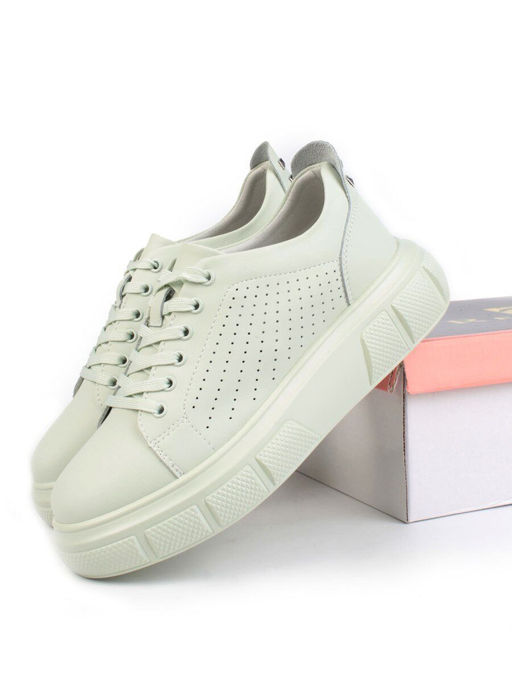 05-DXT51-5 LT. GREEN Кроссовки женские (натуральная кожа) - Фабричный китай фото 7