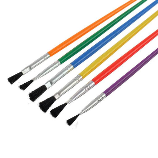 Цена за 72 шт. Кисть для рисования, синтетика, № 2, плоская, с цветной ручкой, международный размер