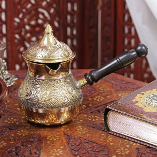 Турка Синичка, 500 мл, с крышкой, деревянная рукоять, латунь