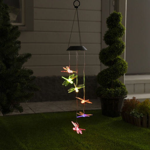 Садовый светильник на солнечной батарее Стрекозы, 12.58612.5 см, 6 LED, свечение мульти
