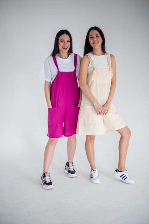 ЛЁН 100% комфортный омбинезон Кэри цвет беж - Knitka wear фото 10