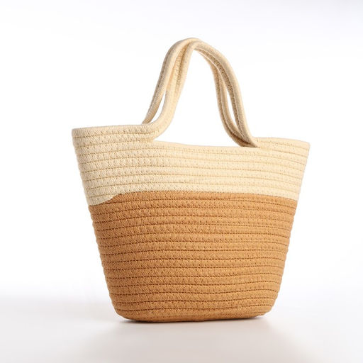 Сумка женская плетёная без застёжки, цвет молочный/бежевый - Simaland фото 3