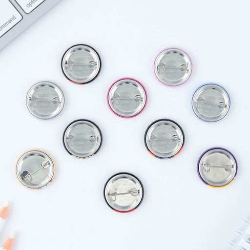 Цена за 10 шт. Значок металлический, закатной Милые животные, d=2.5 см, МИКС