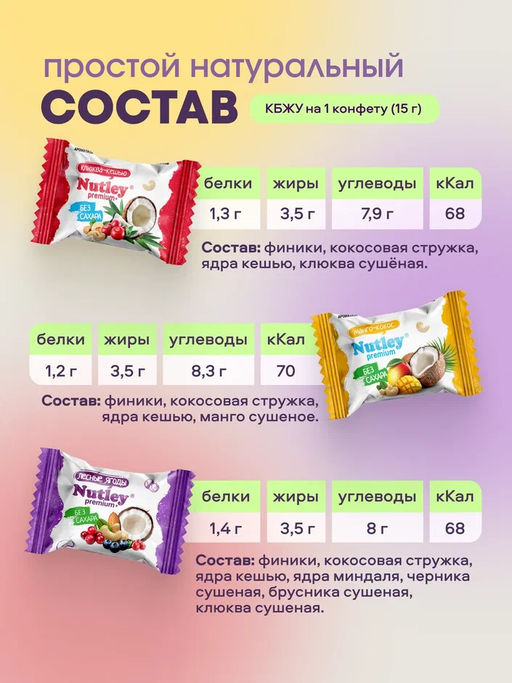 Экоконфеты Nutley Premium+ Ассорти  фото 3