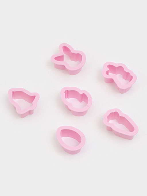 Формы для печенья Доляна «Пасхальный», набор 6 шт., 8×7×2 см, пластик, розовые