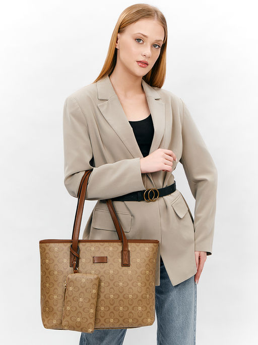 LACCOMA сумка A567-лагуна темно-бежевый эко кожа хлопок