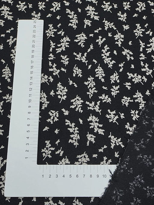 Теплый хлопок Луана цв.черный/кремовый, ш.1.5м, хлопок-100%, 160гр/м.кв - Купава фото 3