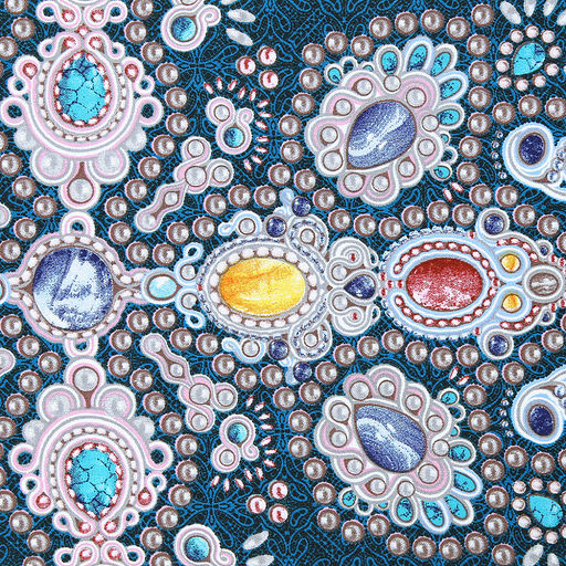 "Сапфир" Скатерть-дорожка на стол набивная 50х148см, 231г/м2, хлопок 100%, "Домашняя мода" (Россия)