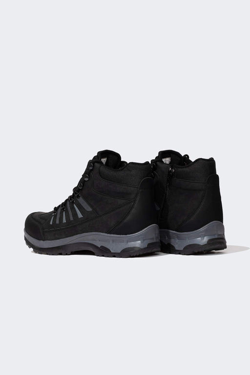 Мужские треккинговые кроссовки из искусственной кожи на высокой подошве со шнуровкой - Defacto фото 4