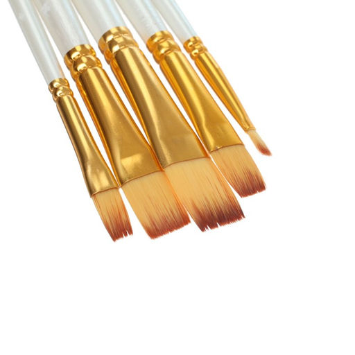 Набор кистей для рисования, синтетика, 5 штук: № 1/8, 3/8, 5/8, 1/2, 1/4, плоские, в блистере, международный размер