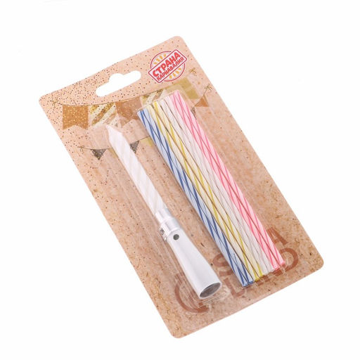 Цена за 5 шт. Свечи для торта, коктейльные 8 шт., 1 музыкальная