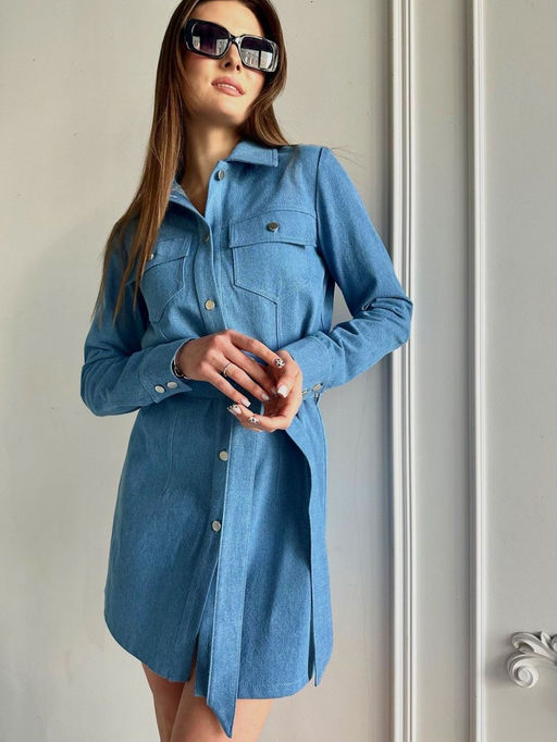 Платье AURA 3194-164 синий джинс  фото 8