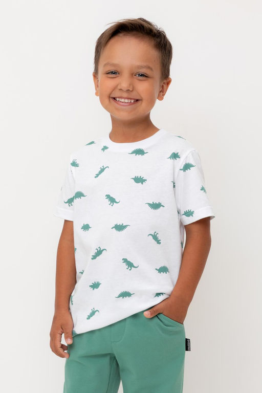 Crockid _ КР 302737/белый,дино к560 фуфайка (футболка) для мал  фото 10