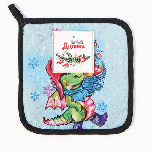 Прихватка Зимняя прогулка 17х17 см, 35% хл, 65% пэ, ватин 250 г/м2 - Доляна фото 4