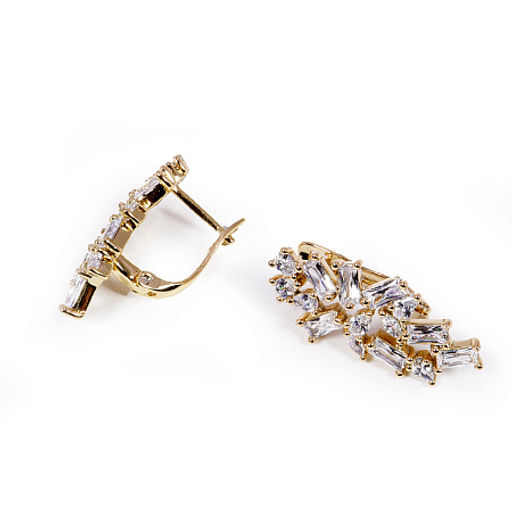 Серьги Веточкв Сакуры с золотым покрытием и Сваровки - Сандаловый дом фото 2