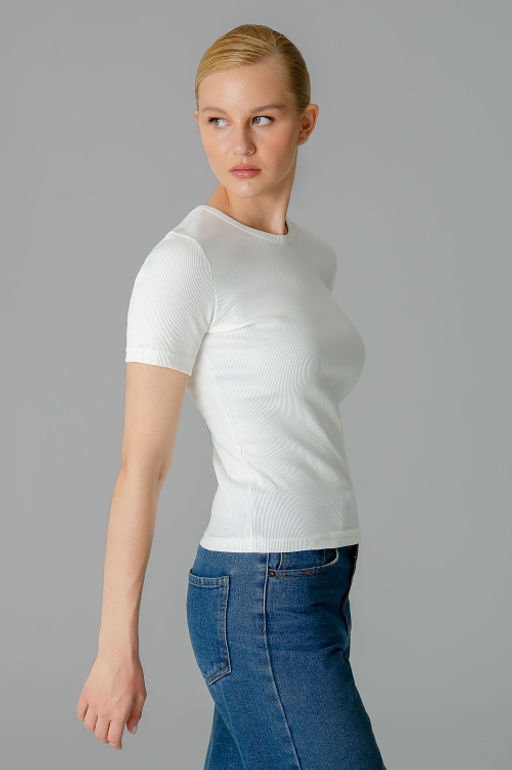 Арт.3203/6 Футболка женская 42-48 (4 шт) Цвет:молочный - Калинка фото 3