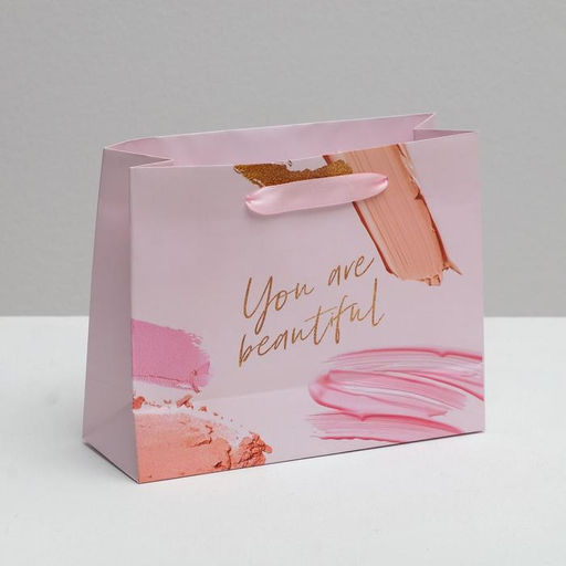 Пакет подарочный ламинированный, упаковка, «You are beautiful», 22 х 17.5 х 8 см
