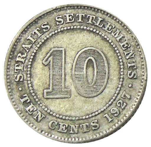 10 центов 1927 года Стрейтс Сетлментс