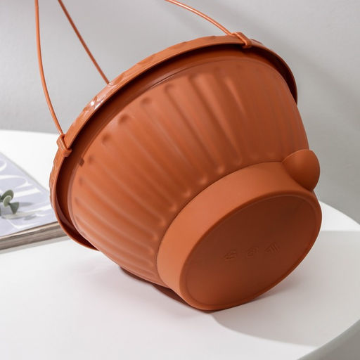 Кашпо уличное для цветов Альтернатива «Мирабель», 2.5 л, подвесное, с прикорневым поливом, пластик, коричневое