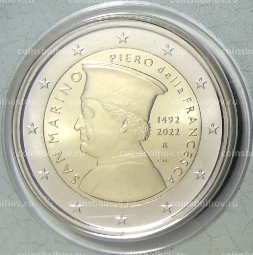 2 евро 2022 года Сан-Марино 530 лет со дня смерти Пьеро делла Франческа (В подарочном буклете)
