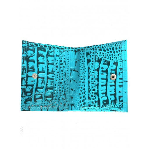 Портмоне женское Croco-ПР-905 натуральная кожа 2 отд, 8 карм, бирюза кайман (72) 264622  фото 3