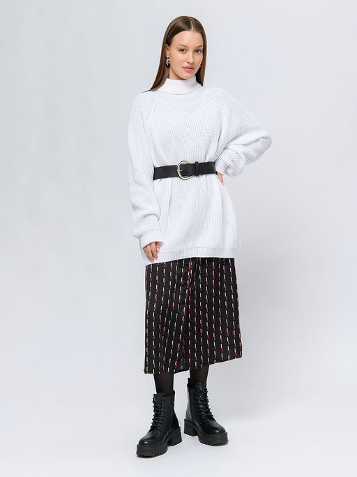Джемпер белого цвета с высоким горлом - 1001dress фото 5