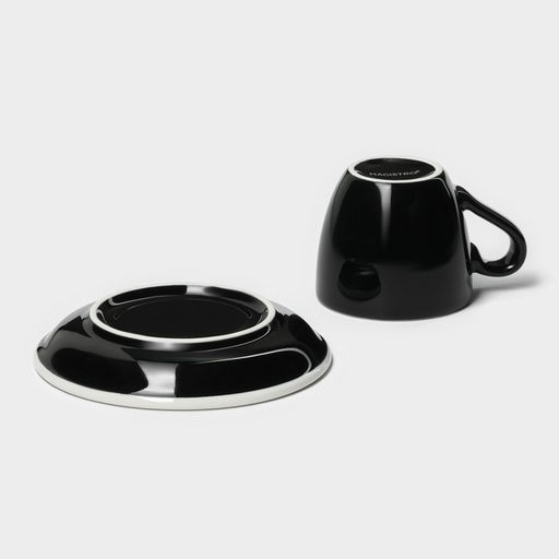 Кофейная пара фарфоровая Magistro Coffee time, 2 предмета: чашка 80 мл, блюдце d=11,5 см, цвет чёрный  фото 6