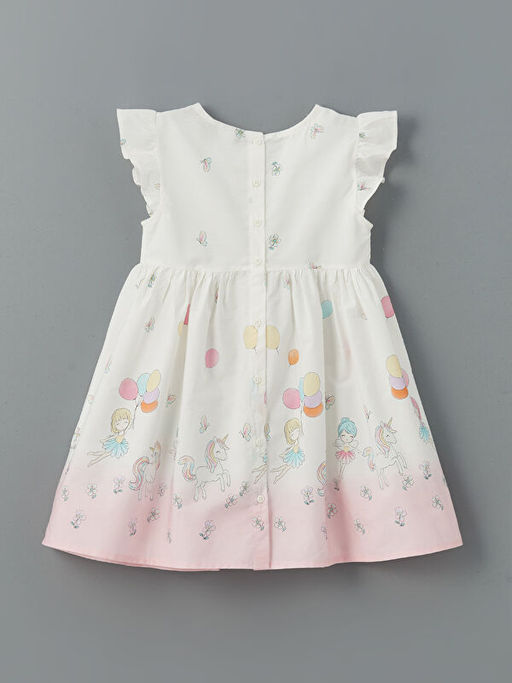 Bisiklet Yaka Poplin K?z ?ocuk Elbise