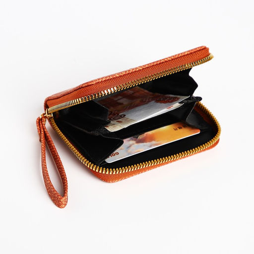 Кошелёк на молнии «Сердечко», рыжий