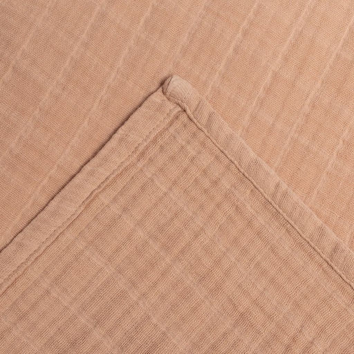 Полотенце уголок муслиновое Крошка Я, 75х75 см, цвет пудровый, 100% хлопок, 3-сл, 180 гр/м2  фото 9