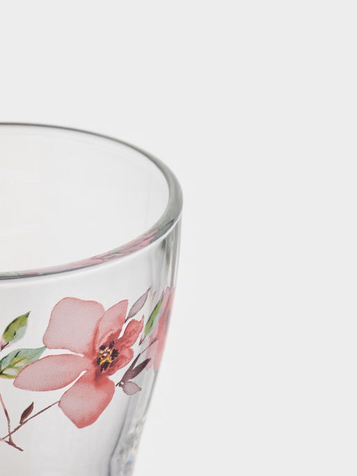 Цена за 20 шт. Кружка ОСЗ Акварельные цветы, 250 мл, стекло, рисунок МИКС
