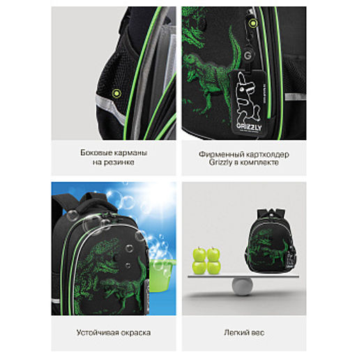 RAz-687-8 Рюкзак школьный с картхолдером на держателе - Grizzly фото 21