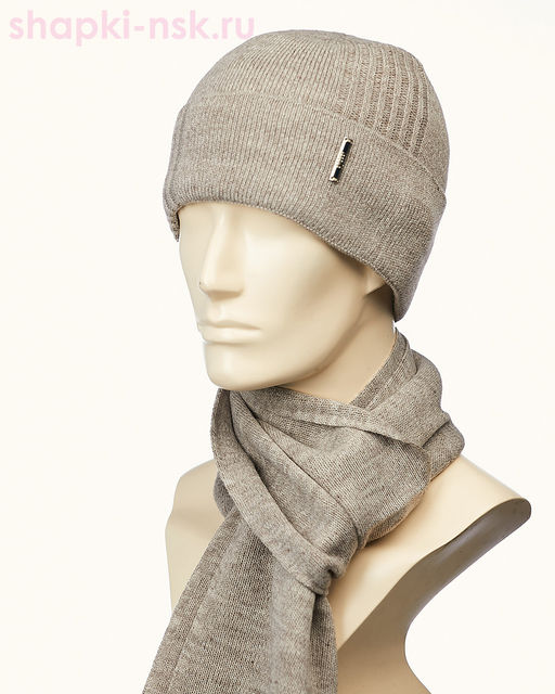 04623 F 1А Тэйм Комплект мужской флис (шапка+шарф) (57-59)