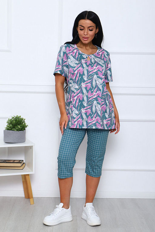 Костюм с бриджами (00990, зеленый) - Плиона фото 4