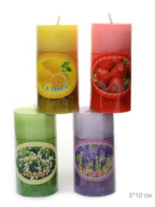 Свеча столбик 5х10 см / NA517 /уп 60/120/с ароматом