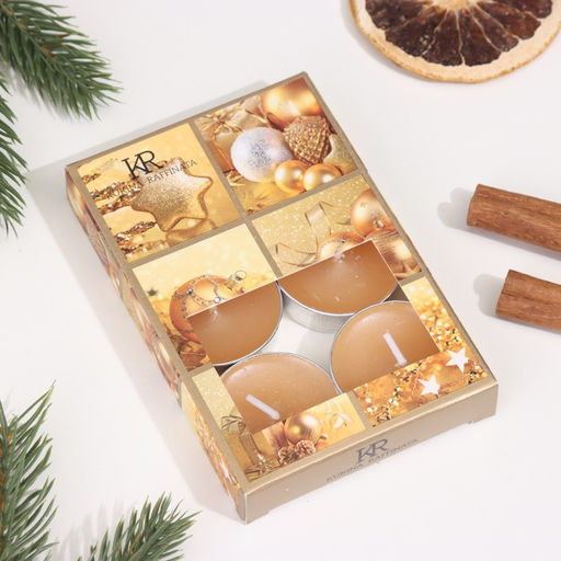 Цена за 3 шт. Набор ароматических свечей чайных Корица, 6 шт.