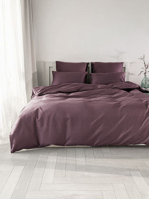 Пододеяльник сатин-страйп 145x210 пурпурный сатин - Denastia фото 7