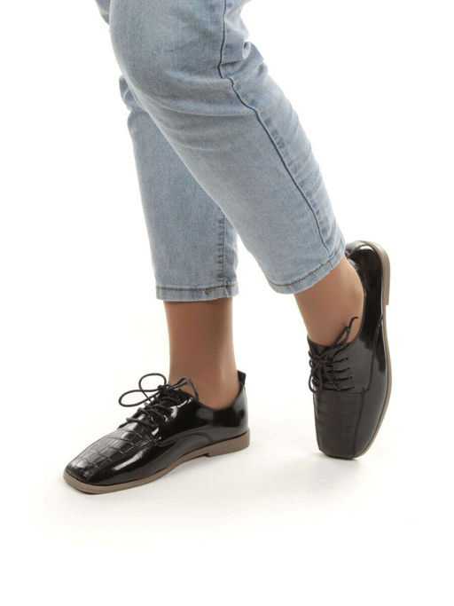03-PDXL69-1 BLACK Полуботинки женские (натуральная кожа) - Фабричный китай фото 4