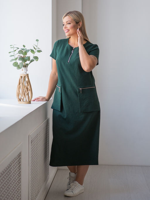 Платье 1396 темно-зеленый - Novita фото 3