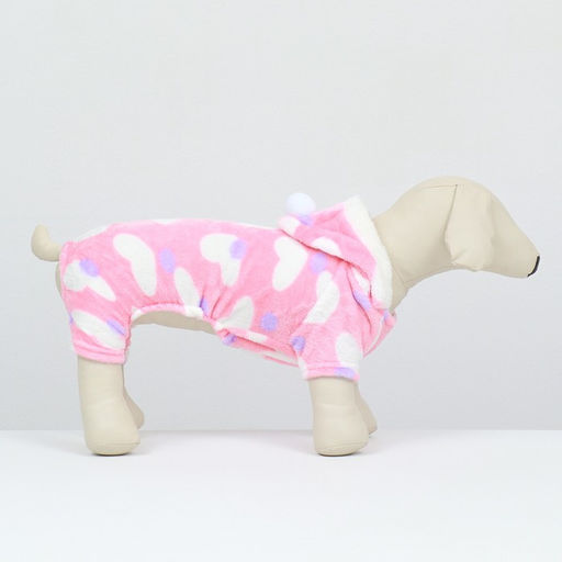 Комбинезон Любовь с капюшоном, размер M (ДС 30 см, ОГ 40 см, ОШ 30 см), розовый - Simaland фото 2