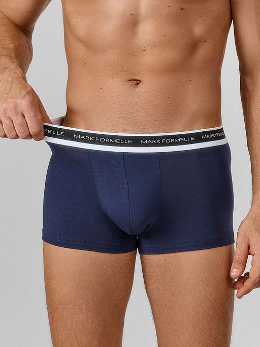 Цена за 2 штуки! Трусы боксеры мужские синие - Mark formelle фото 5