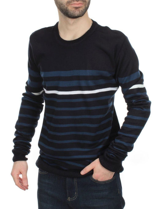 637 DK. BLUE Джемпер мужской (70% акрил, 30% шерсть) - Fashion фото 3