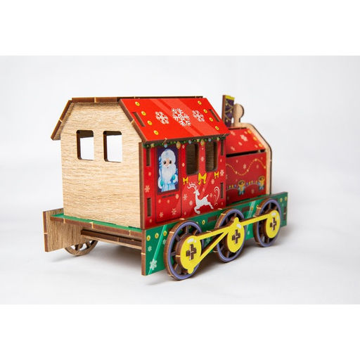 Сборная модель-поезд Новогодний паровоз, (П1050) - Лесная мастерская фото 7