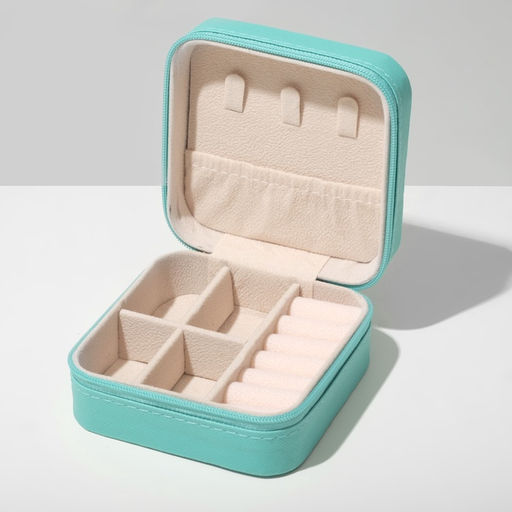 Шкатулка, 10.5×10.5×5 см, голубая