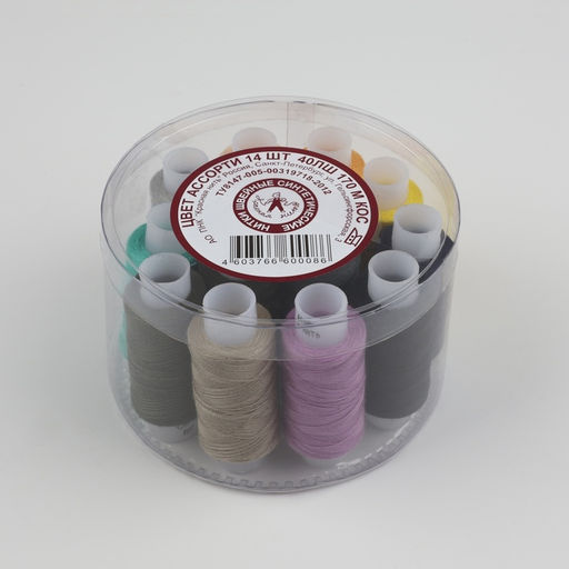 Нитки 40ЛШ, 170 м, набор 14 шт., МИКС
