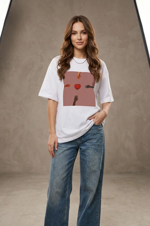 K13598 Футболка OVER SIZE (хлопок) БЕЛЫЙ_05