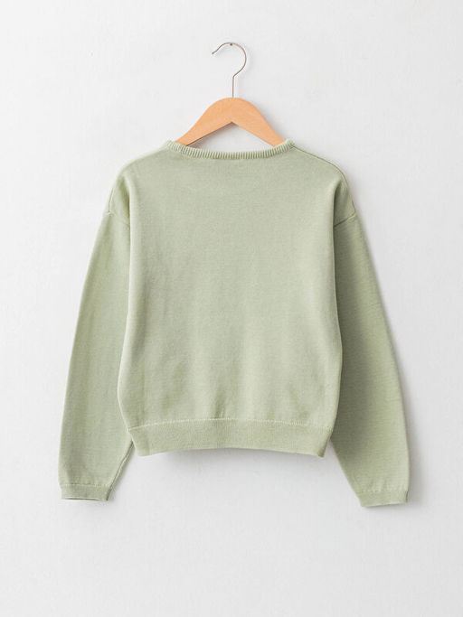 Bisiklet Yaka Nak?? Detayl? Uzun Kollu K?z ?ocuk Triko Kazak - Waikiki фото 2