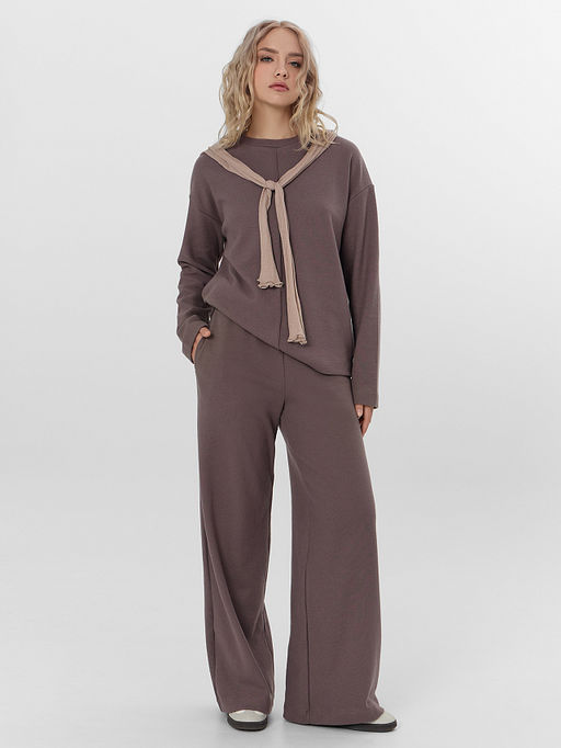 Комплект женский коричневый: джемпер и брюки - Mark formelle фото 8